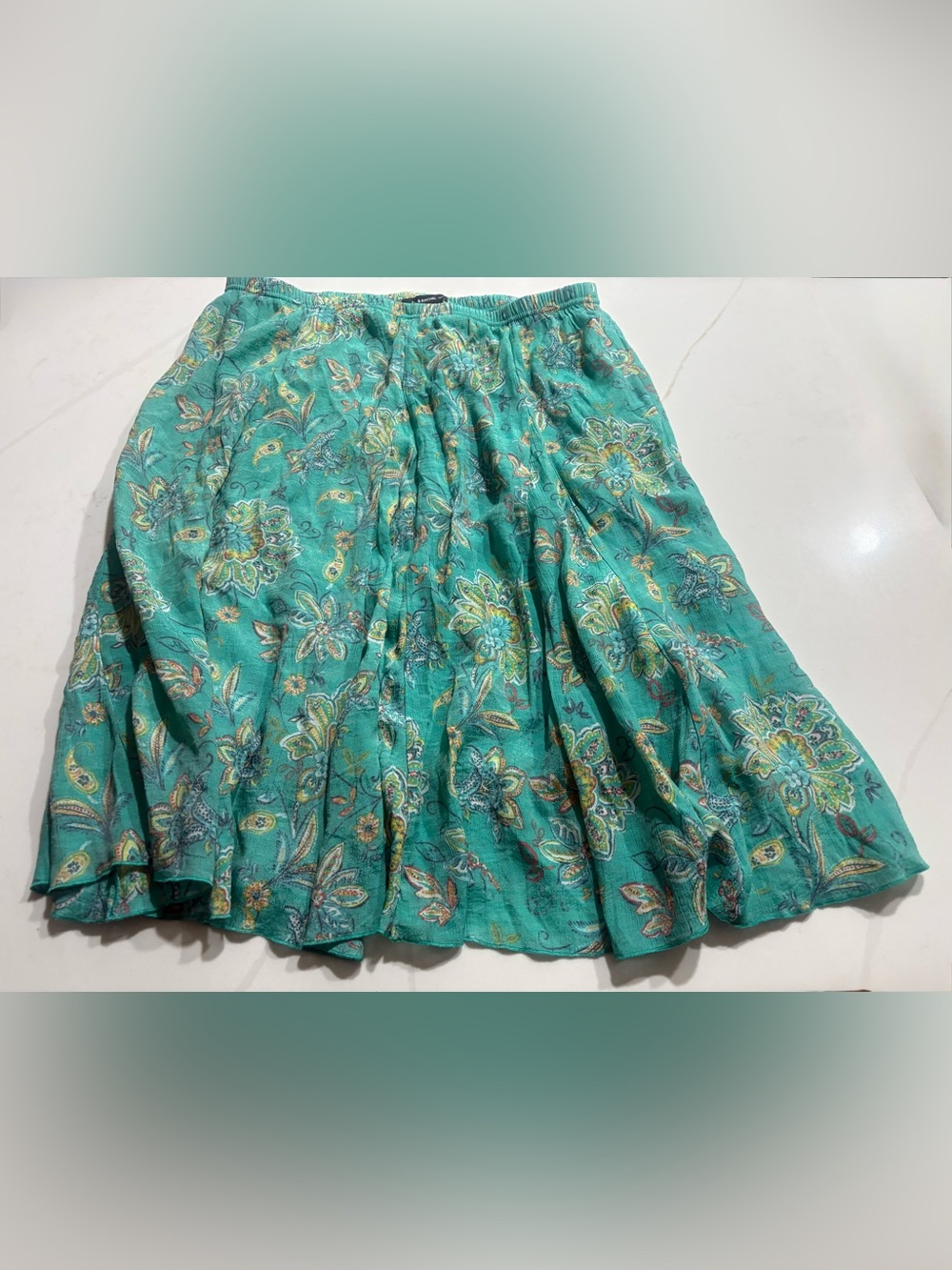 Zac & Rachel Teal Floral Circle Skirt